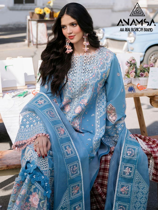 Anamsa 522 Jam Cotton Embroidery Pakistani Suit Wholesale Price In Surat